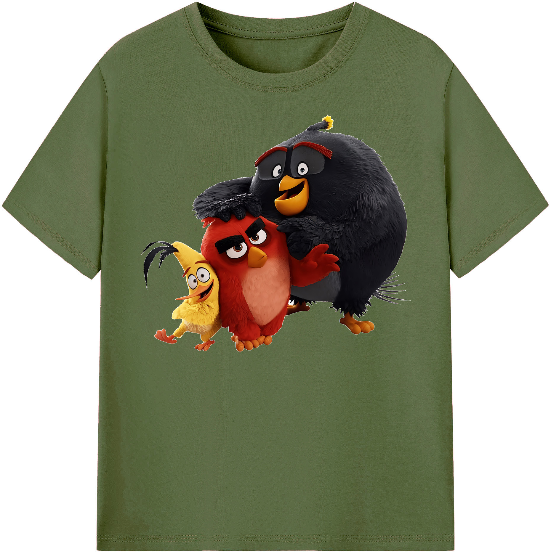 （画像用） Angry Birds アングリーバード 綿100％半袖Tシャツ（フロントプリント）